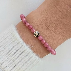 Rhodonit-Armband, Naturstein-Armband