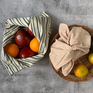 Organic Cotton Bento Bag, Bento Wrap  in Indian heirloom cotton in assorted sizes and patterns