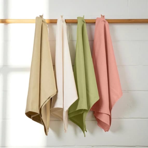 Organic Cotton Tea Towel, Kitchen Towel, dish cloth in 100% certified Organic Cotton in natural plant based dyes  (18" x 27")