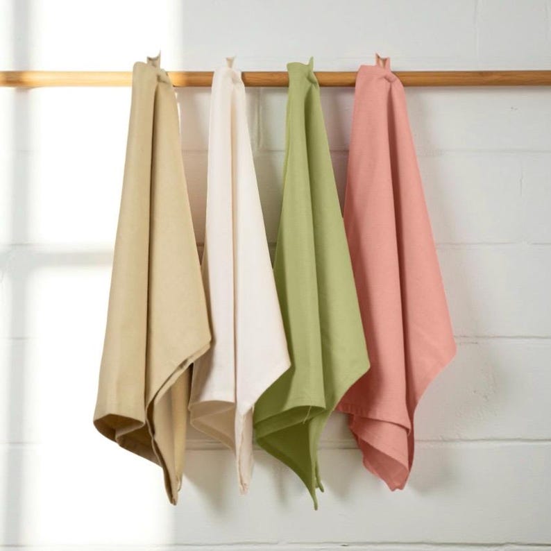 Organic Cotton Tea Towel, Kitchen Towel, dish cloth in 100% certified Organic Cotton in natural plant based dyes (18" x 27") image 1