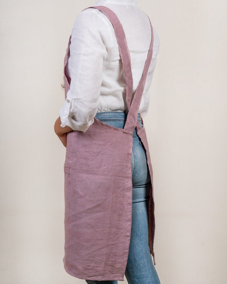 Assorted Aprons Hemp Linen Cross Back Apron in Assorted Colors , Linen Aprons, Hemp ...