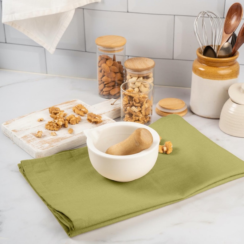 Organic Cotton Tea Towel, Kitchen Towel, dish cloth in 100% certified Organic Cotton in natural plant based dyes (18" x 27") image 3