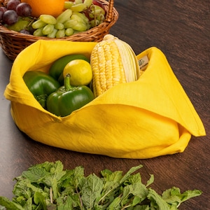 Yellow and more colors Hemp Linen Bento Bag, bento bags in 100 % hemp fabric, bread bag, produce storage bag