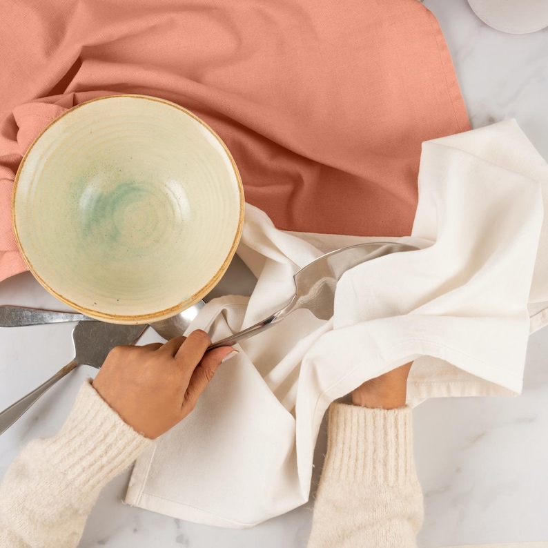 Organic Cotton Tea Towel, Kitchen Towel, dish cloth in 100% certified Organic Cotton in natural plant based dyes (18" x 27") image 6