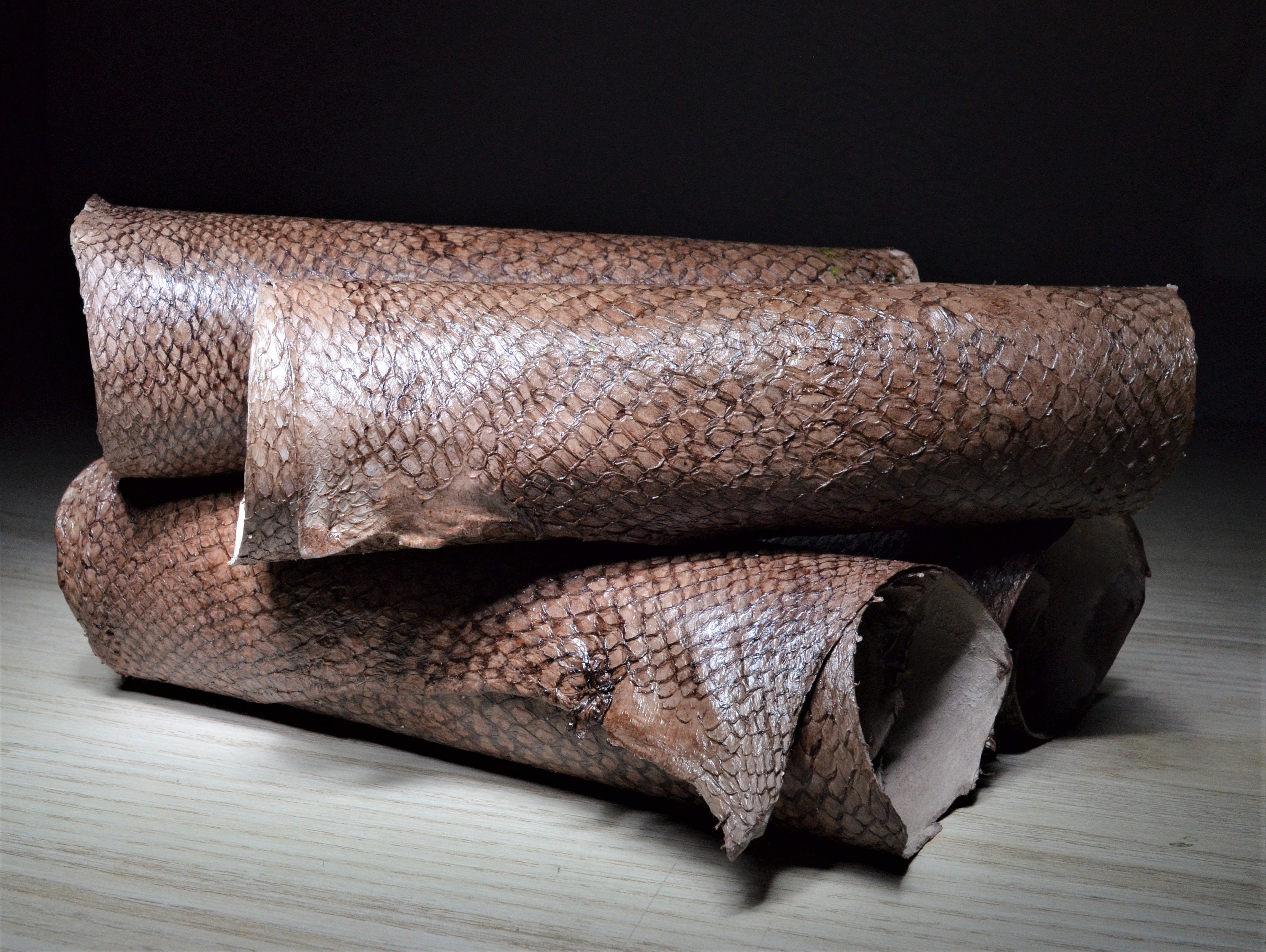 Fish leather brown leather salmon leather exclusive genuine Etsy