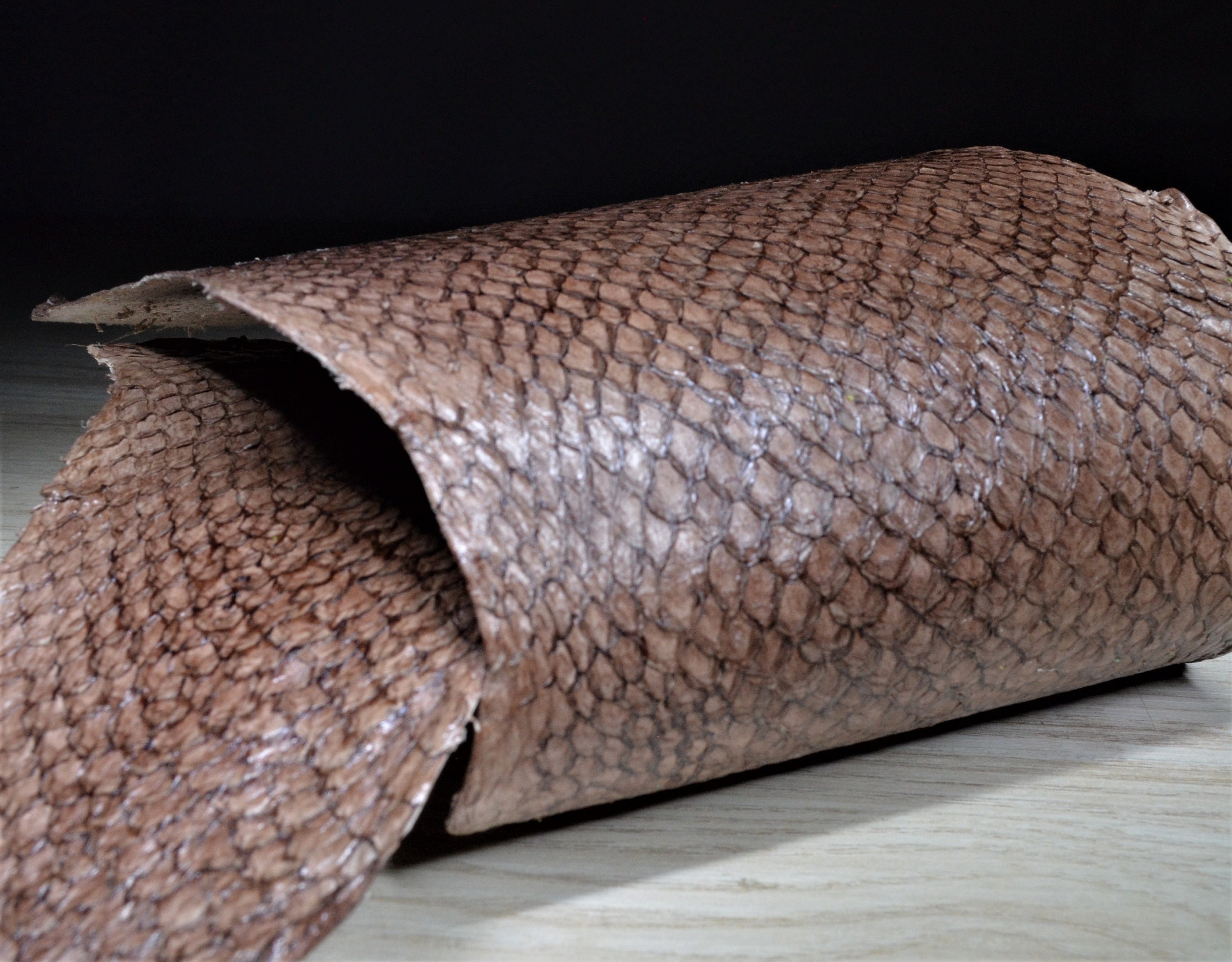 Fish leather brown leather salmon leather exclusive genuine Etsy