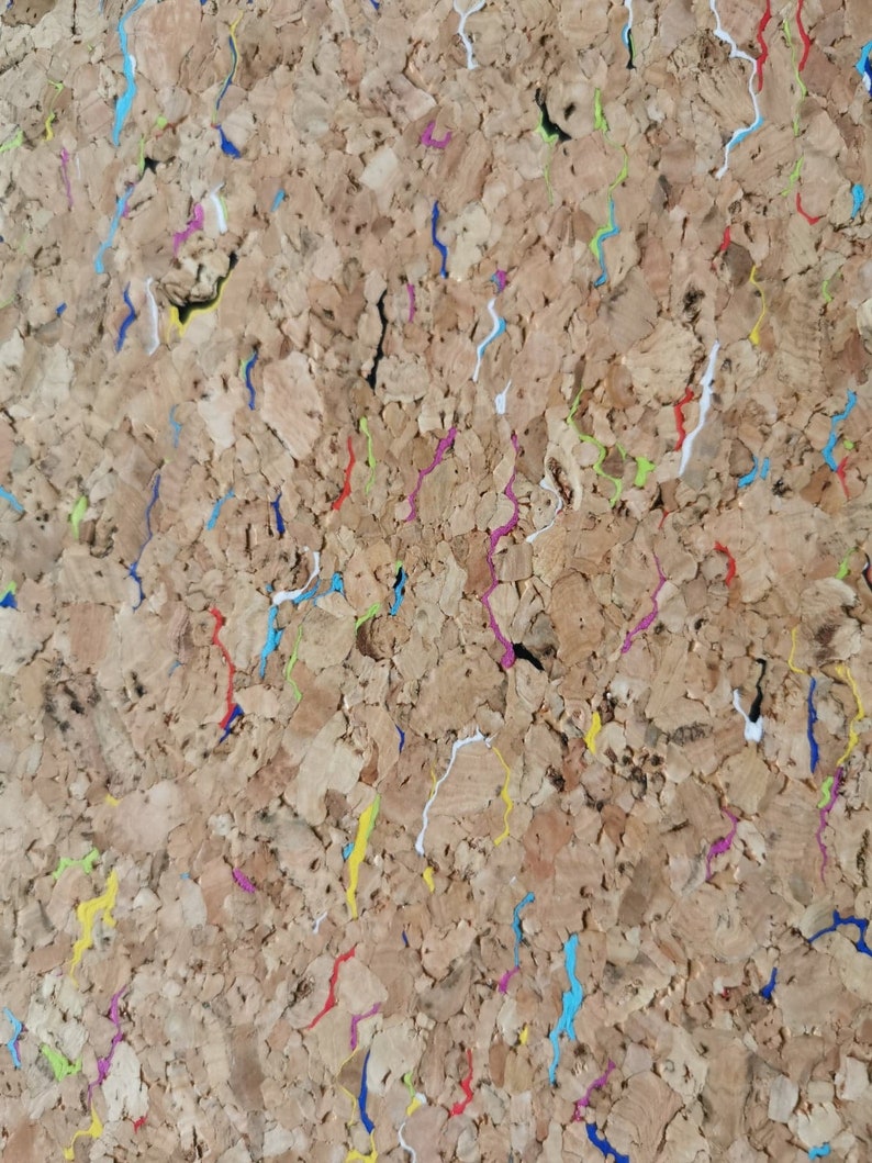 Rainbow Fleck Cork Vinyl Fabric From Portugal Etsy