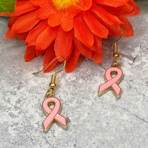 Breast Cancer Awareness Earrings - Light Pink