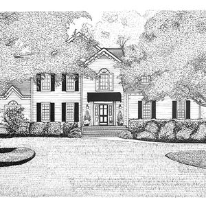 Custom Pen & Ink House Drawing