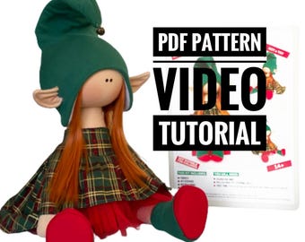 Samouczek PDF Książka z wykrojami do szycia lalek Zrób własną lalkę szmacianą DIY [Elf]