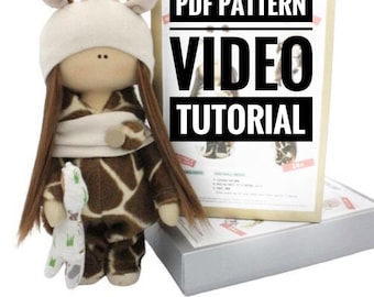 PDF tutorial Doll sewing Pattern Book Make your own Textile Rag Doll DIY [Giraffe]