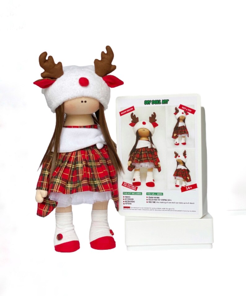 Doll Sewing Kit DIY Make Your Own Textile Rag Doll Christmas - Etsy