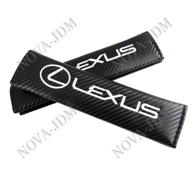 2X NEW Shelby Mustang Carbon Fiber Seat Belt Cover Shoulder Pad Cushion For Ford