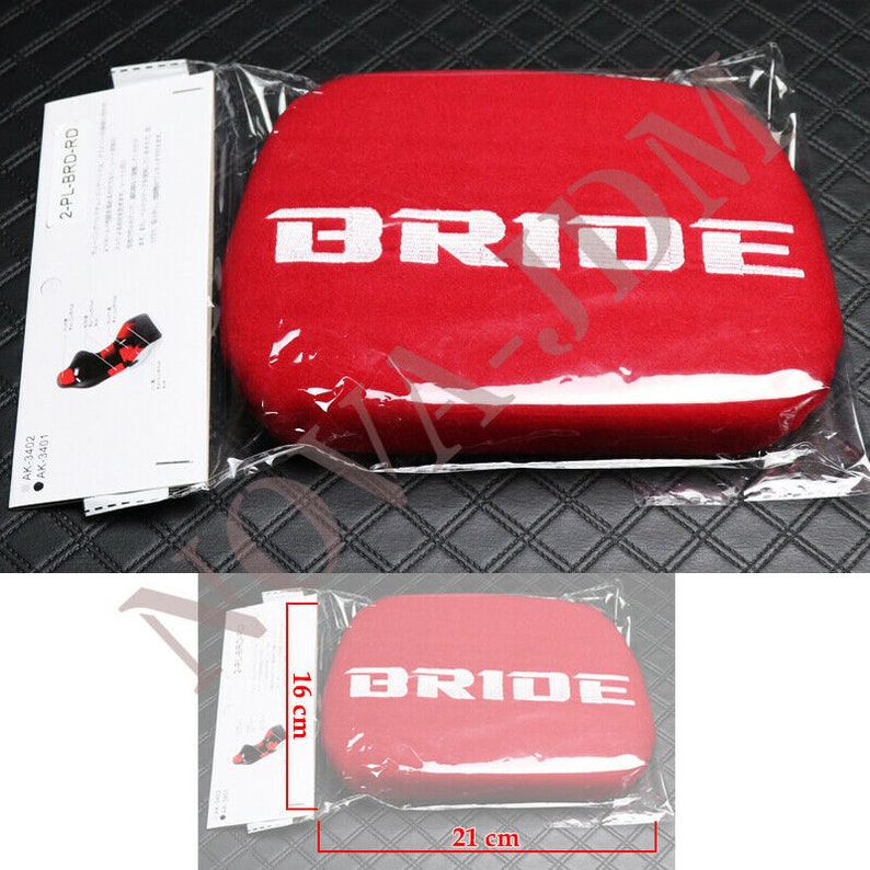 x1 JDM BRIDE Racing Black Tuning Pad For Head Rest Cushion Bucket Seat Racing