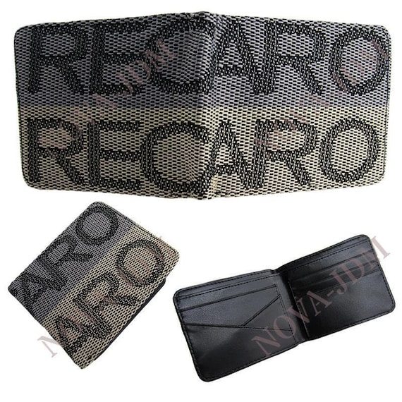 Red Custom Stitched Fabric Wallet Bifold Leather Seat Gradation RECARO Racing
