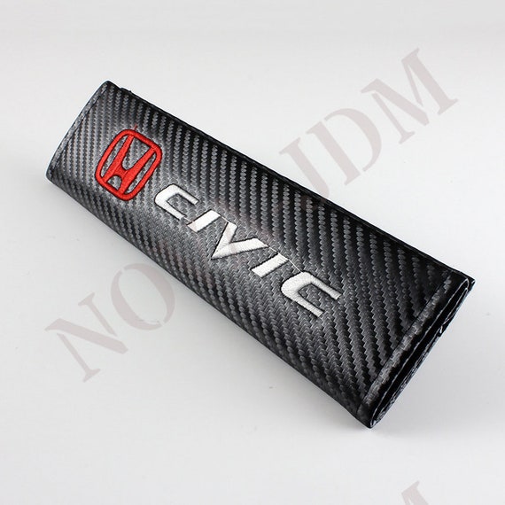 X2 Black Carbon Fiber Look Seat Belt Cover Shoulder Pads For Honda Civic