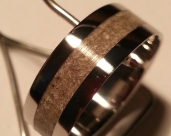 Handmade Cremation Ashes Ring: Wide Band Surgical Stainless Steel