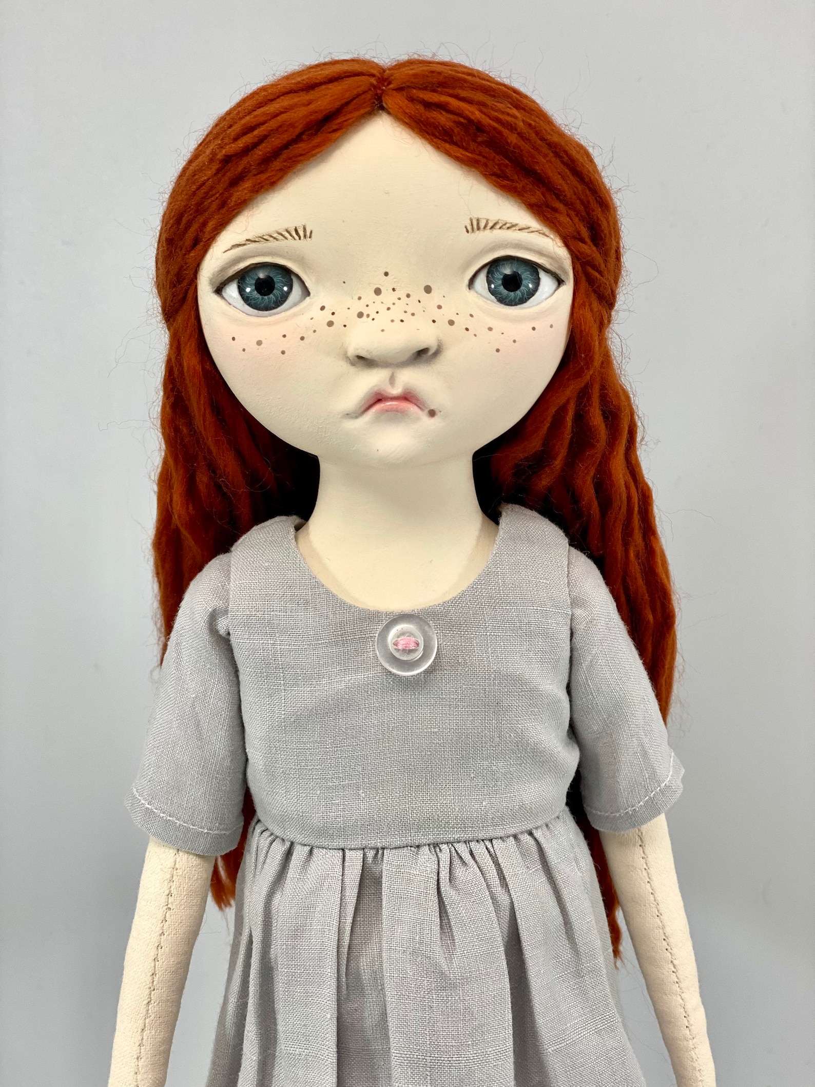 Handmade heirloom doll folk art doll keepsake doll red Etsy