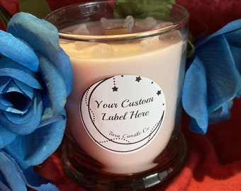 Custom or Picture Label Wood Wick Candle Gift