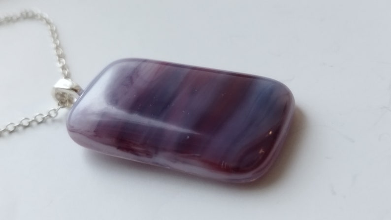 Handmade Fused Glass Purple and pink Shades Pendant Corrine Thorne Glass Artist great gift idea image 2