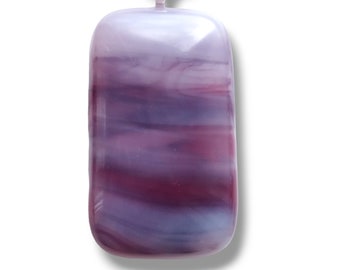 Handmade Fused Glass Purple and pink Shades Pendant Corrine Thorne Glass Artist great gift idea