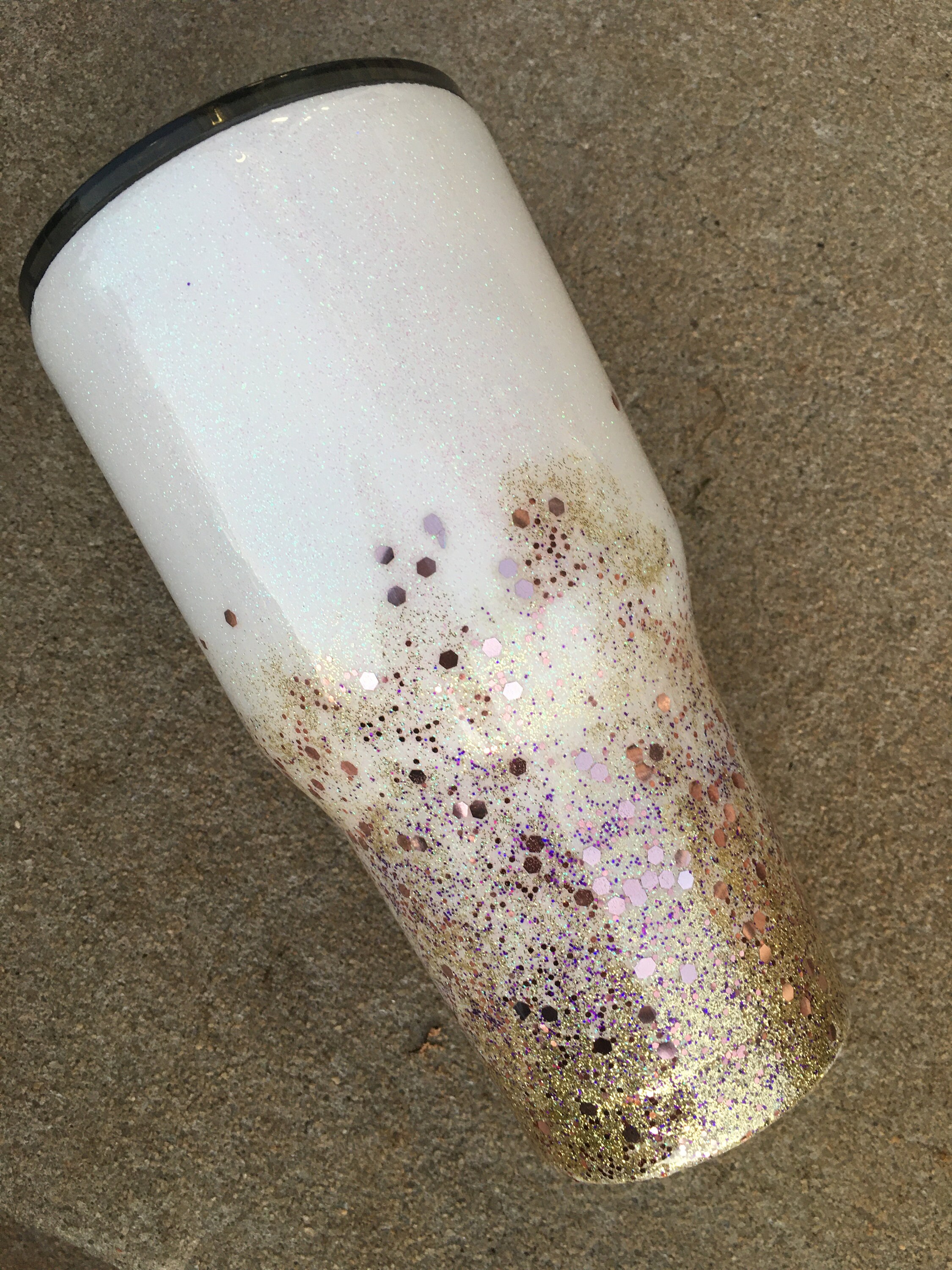 White and Mixed Glitter Tumbler Glitter Tumbler Etsy