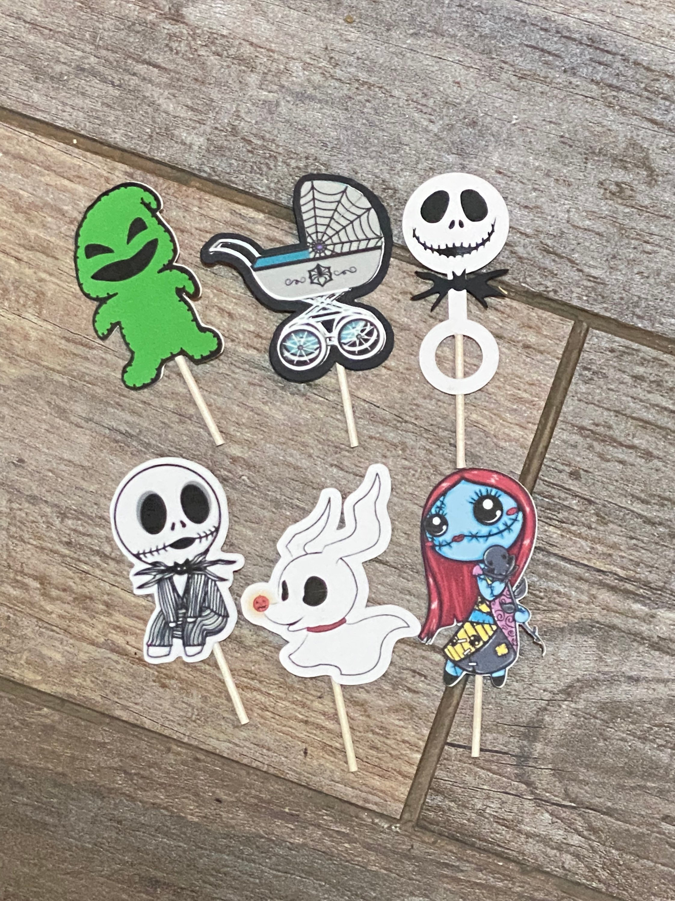 Nightmare before Christmas baby shower cupcake toppers
