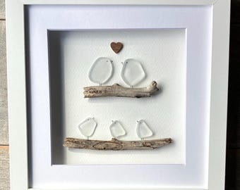 Seaglass bird Art