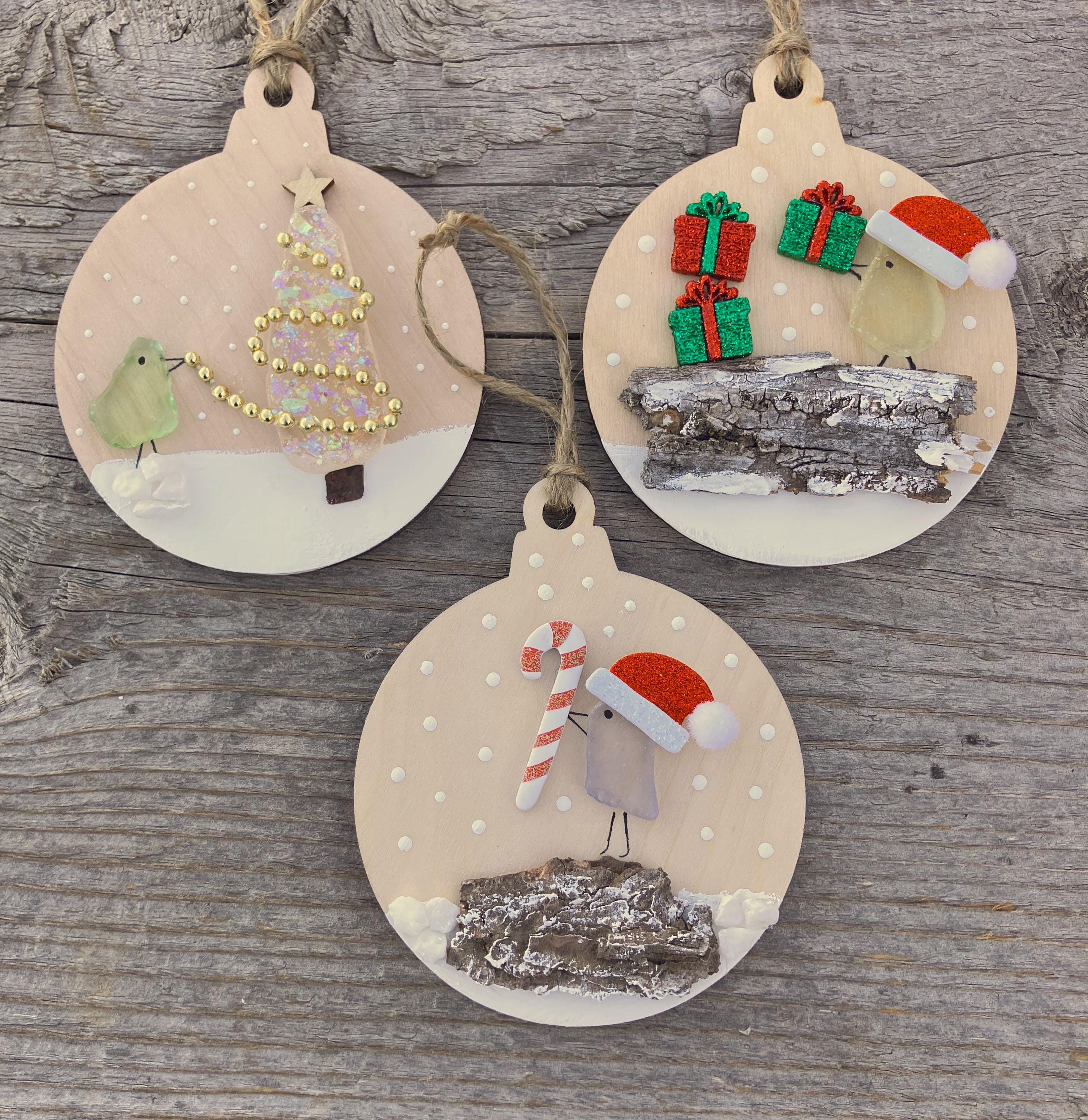 Christmas Sea Glass Ornaments