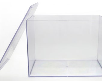 12 1/2" x 8 1/2" x 9" Clear Plastic Display Box Made in USA (Free Shipping)
