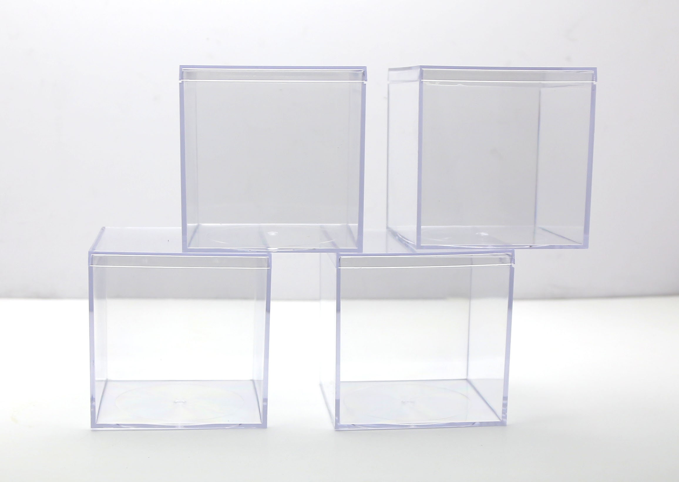Clear Pet Plastic Storage Boxes 24 Pack 2x2x2