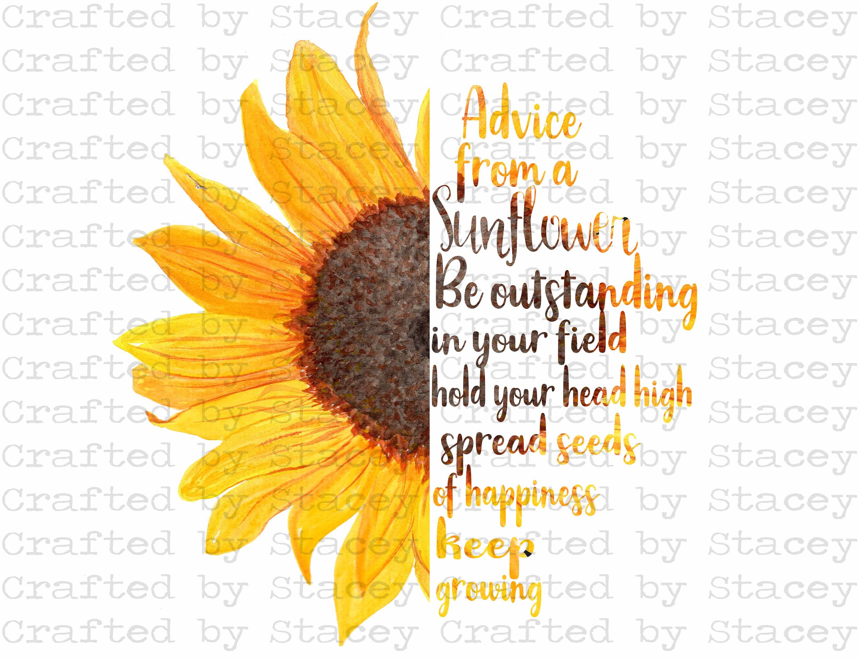 Advice From a Sunflower Png, Sunflower, Wordart, Digital Download ...