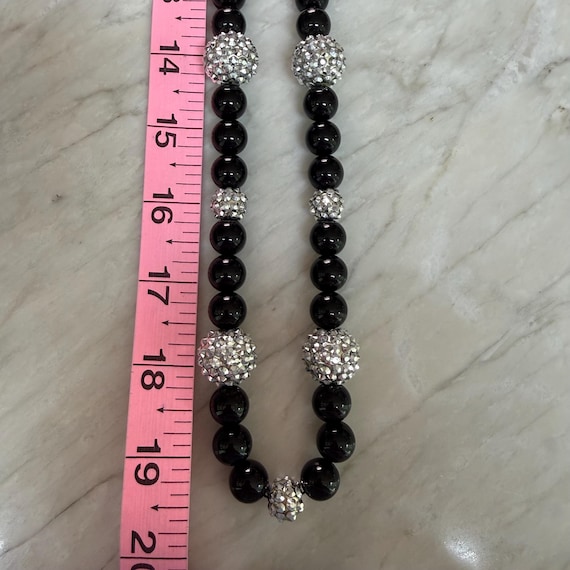 Kenneth Jay Lane Necklace Black Beads Rhinestone … - image 4