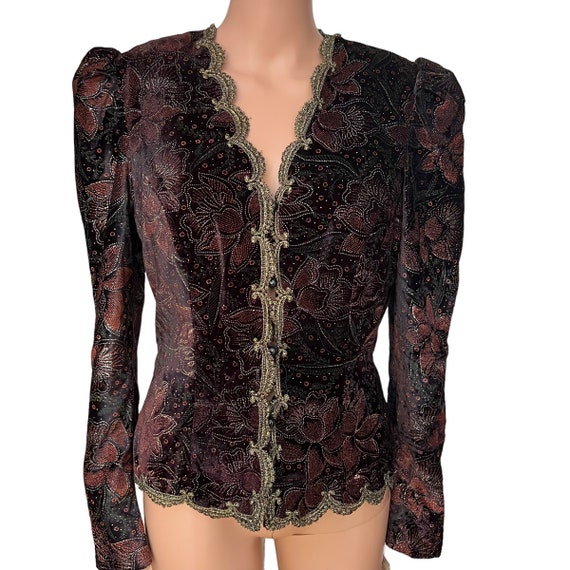 Scott McClintock vintage velvety embellished jack… - image 1