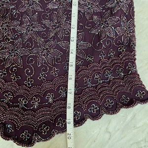Adrianna Papell Boutique Glass Beaded Silk Short Sleeve Top blouse sz 8 vintage image 6