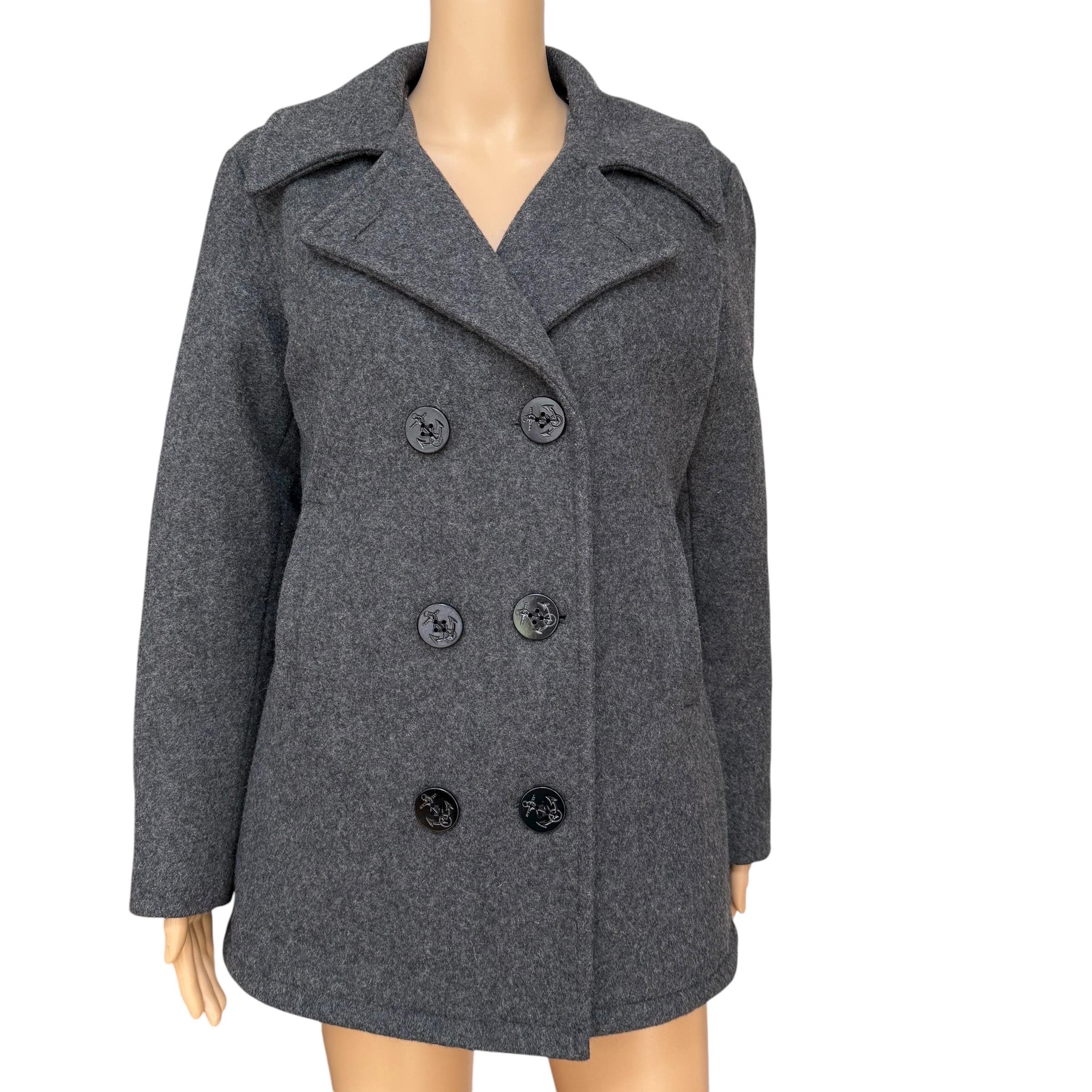 Military Vintage Pea Coat Womens Authentic Pea Coat Navy Classic