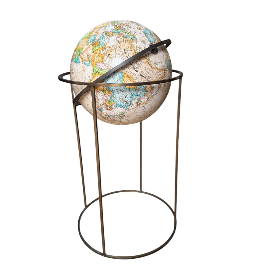 Globe 16” Vintage Brass Stand Paul Mccobb Style. Leroy M. Tolman ...