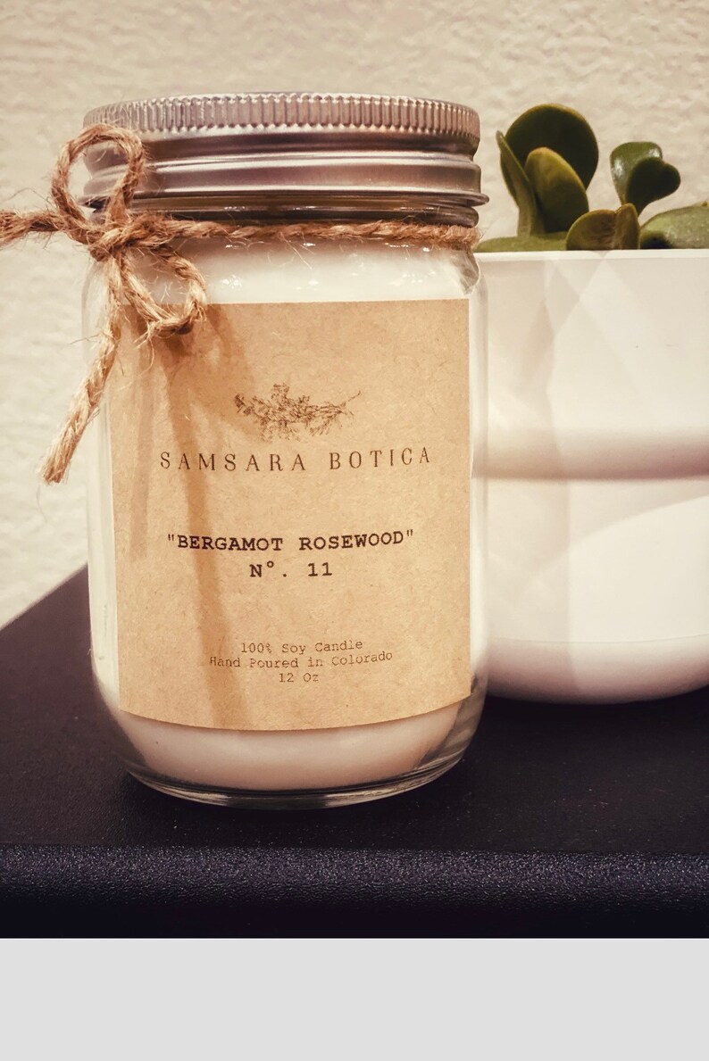 Bergamot Rosewood Candle Bergamot Candle|Highly Scented Odor Eliminating Eco friendly candles