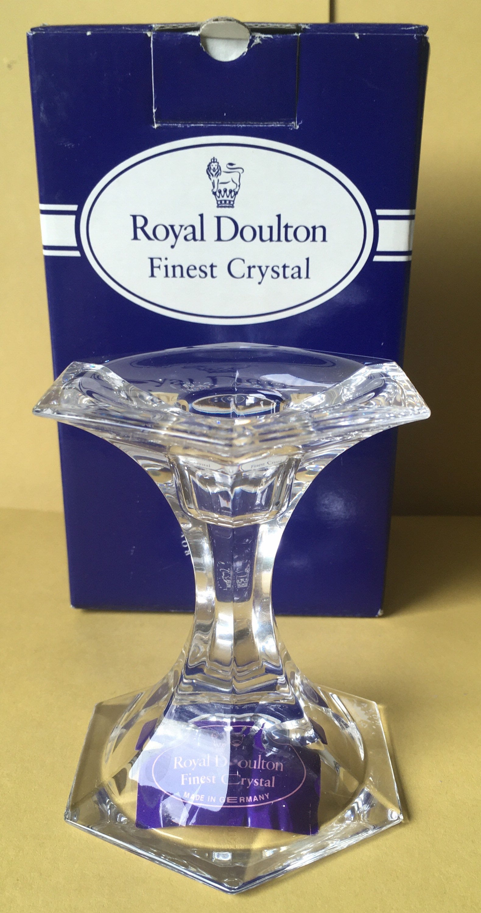 Candleholders Royal Doulton Boxed ‘Accord’ Crystal Candle Holder Home