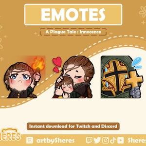 A Plague Tale: Innocence Amicia Hugo Nicholas Emotes - Twitch, Discord, YouTube