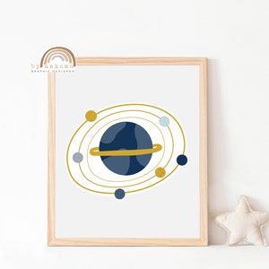 Solar System, Planets, Planet Poster, Solar System Print, Space Theme Nursery,Children Space Art, Baby Room Printable, Universe illustration