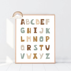 Alphabet Nursery Wall Art, Baby Room Poster, Wall Art Prints, Kids Room Decor, Nursery Print Art, Prints for Nursery, Wall Art Printable