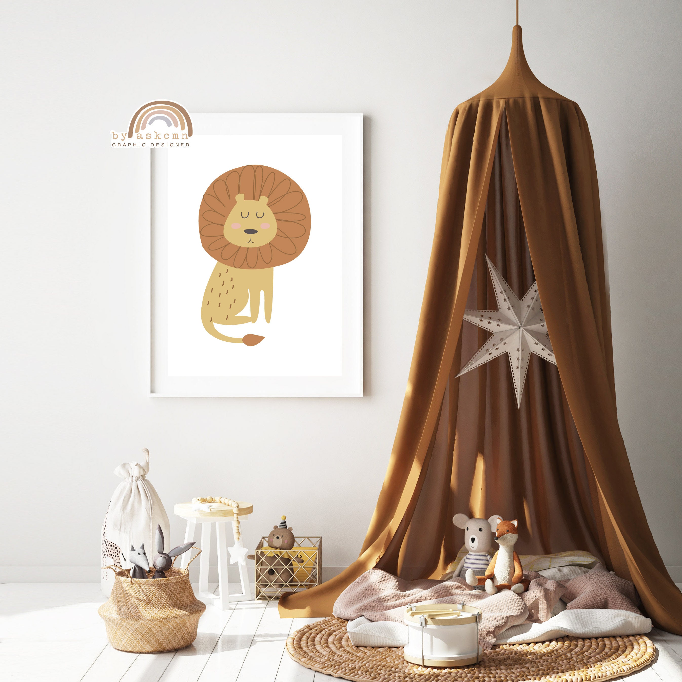 Lion Baby Room Poster, Printable Nursery Art Poster, Baby Room Poster ...