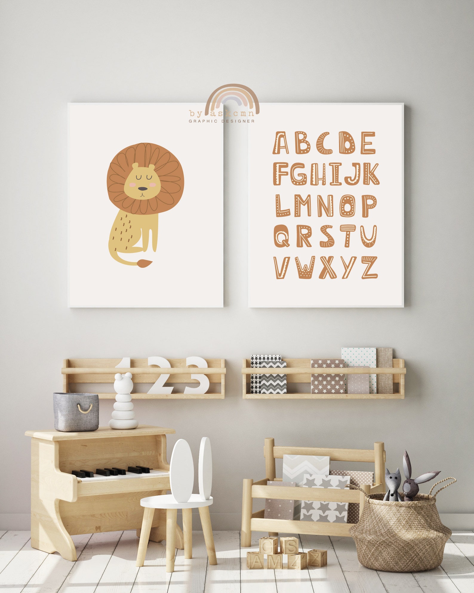 Alphabet Nursery Print Baby Room Poster Animals Prints For Etsy España