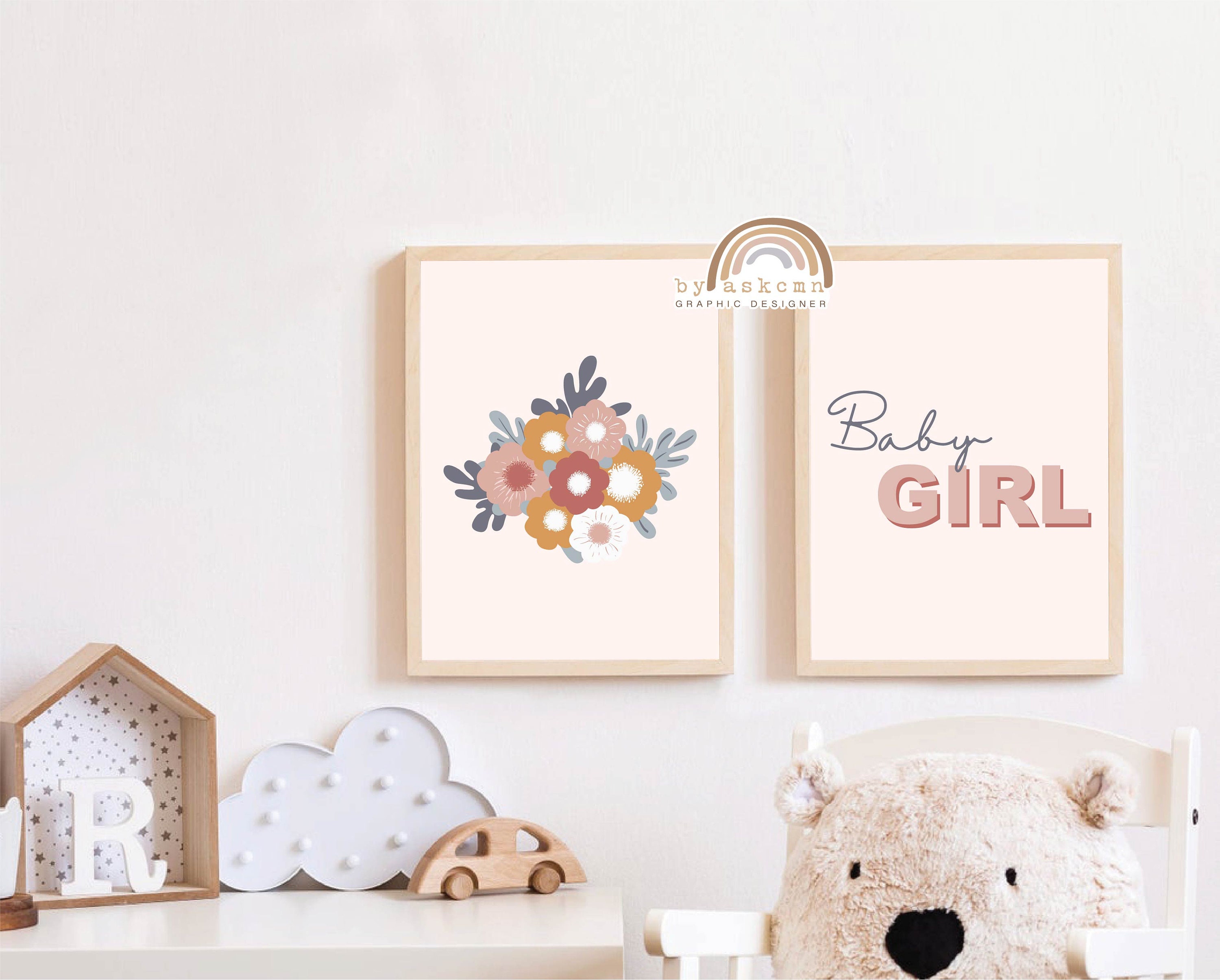 Baby Room Poster Nursery Wall Art Rainbow Printable Boho Etsy UK