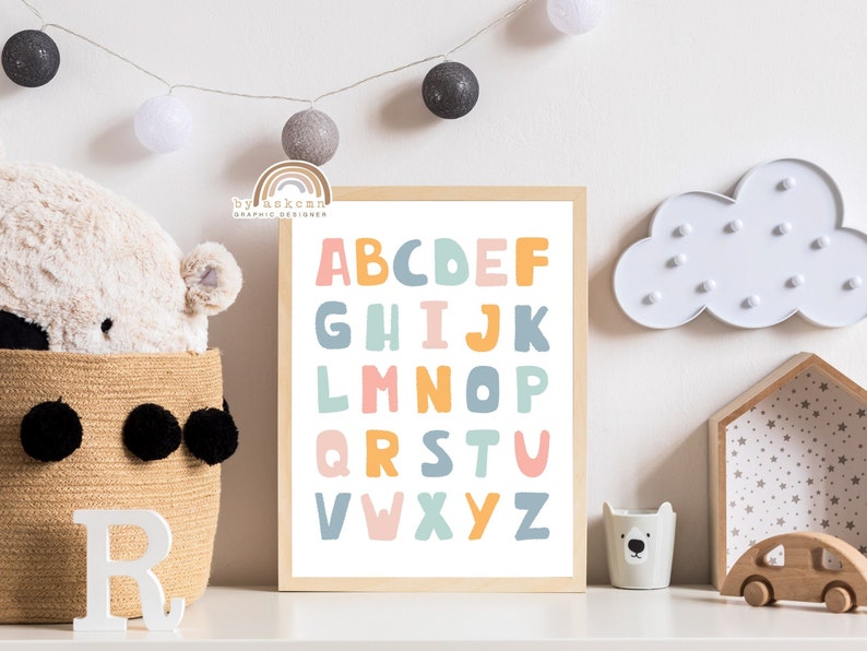 Alphabet Nursery Wall Art Baby Room Poster Wall Art Prints - Etsy