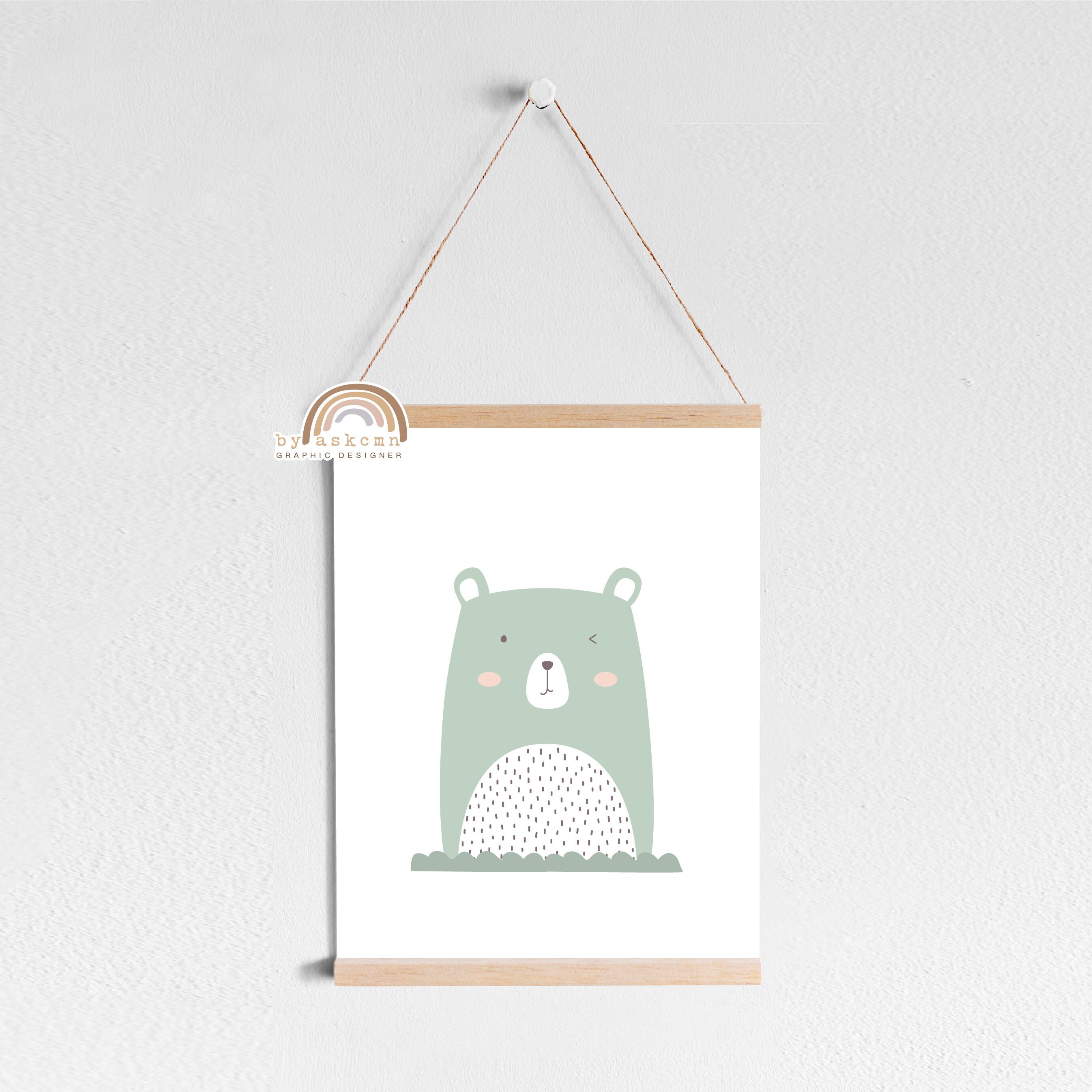 Printable Nursery Wall Art Decor, Instant Digital Download, Baby Room Poster, Nursery Animals ...