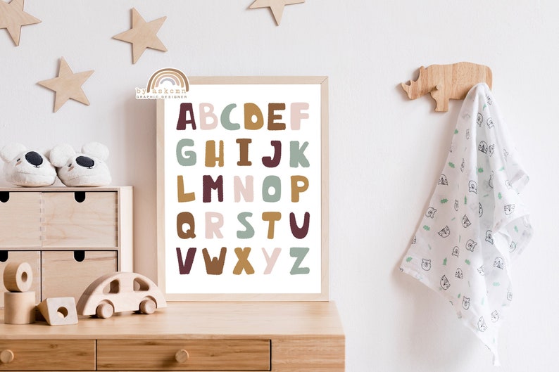 Alphabet Nursery Wall Art, Baby Room Poster, Wall Art Prints, Kids Room ...