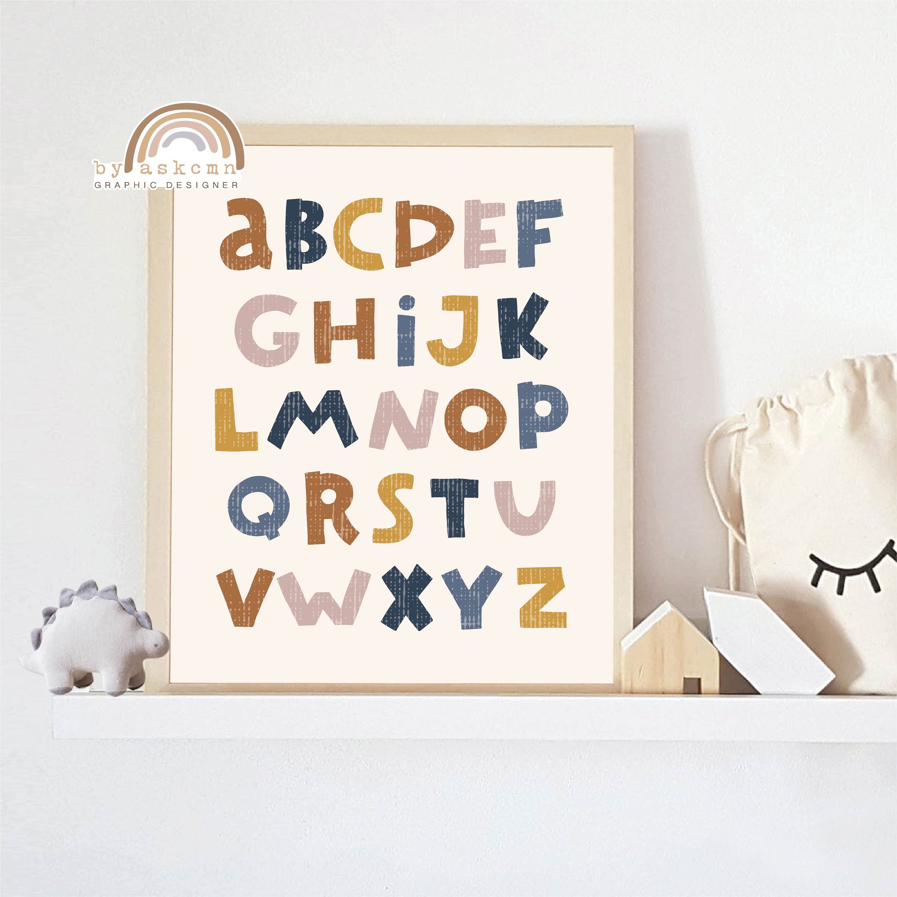 Alphabet Nursery Print Alphabet Wall Decor Alphabet Poster - Etsy