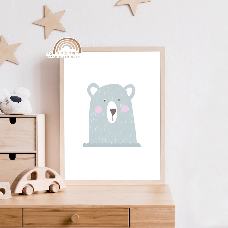 Neutral Nursery Printable Art, Baby Animal Print, Baby Room Poster ...